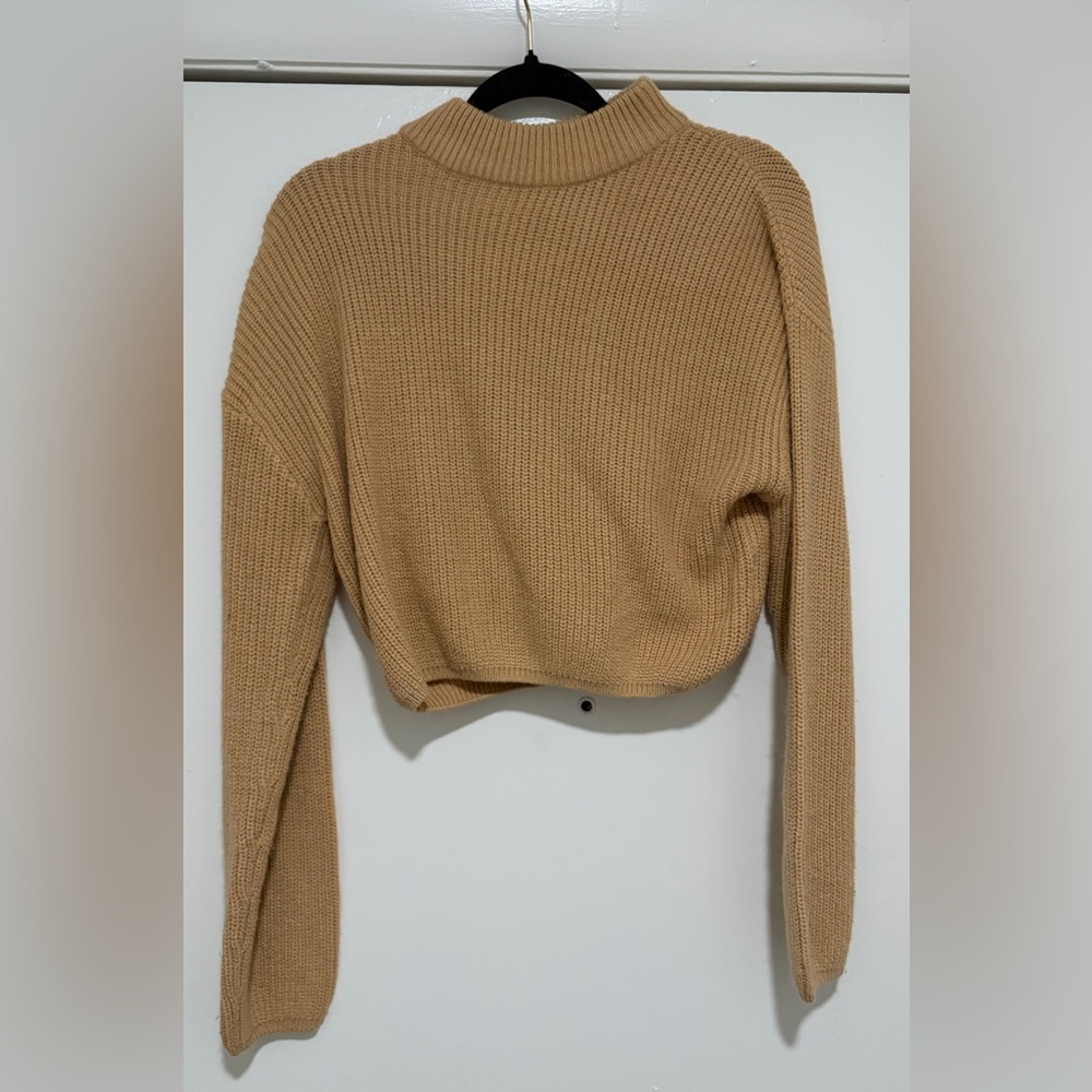 Divided Camel Cowl Neck Sweater